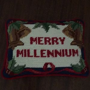 Needlepoint/Velvet Pillow